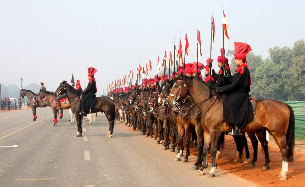 FORWARD MARCH: President's Bodyguards rehearse for the Republic Day Parade at Rajpath in New Delhi on January 12, UNI