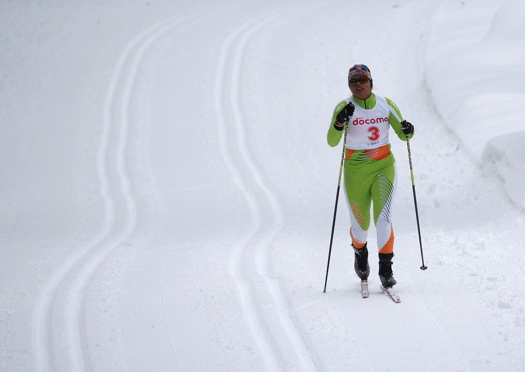 SNOWY TRAIL: Indian skater Vikas Rana in action during the women's 5km classical at Asian Winter Games in Shirahatayama Open Stadium, Sapporo, Japan, Reuters/UNI