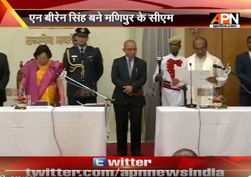 N Biren Singh sworn in as CM of Manipur