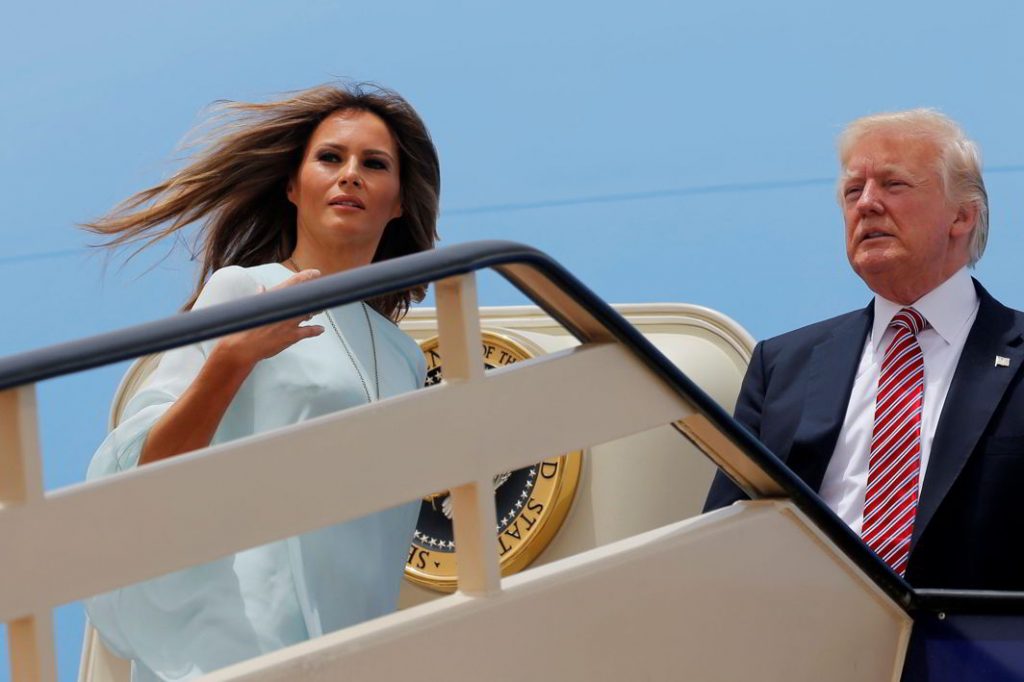 First Lady Melania Trump and Donald Trump
