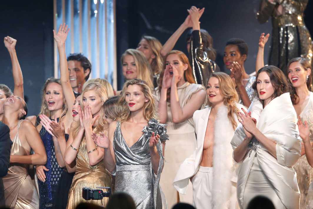 RAPT ATTENTION: Models at the 70th Cannes Film Festival, the amfAR's Cinema Against AIDS 2017 event in France, Reuters/UNI