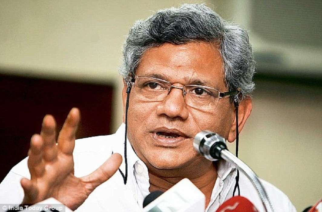 CPM boss Sitaram Yechury manhandled but unhurt