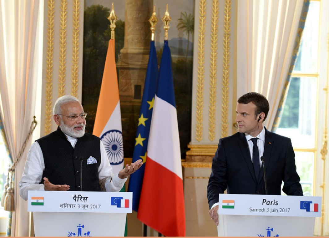 Narendra Modia and Emmanuel Macron