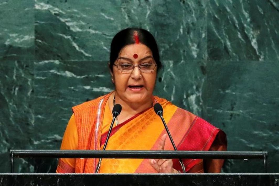 Sushma Swaraj slams Pakistan, says we produce IITs and IIMs, you Jaish and Lashkar