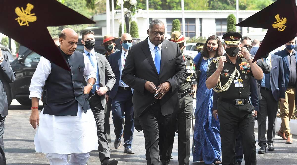 Rajnath Sing with US Defense Secretary Lloyd Austin