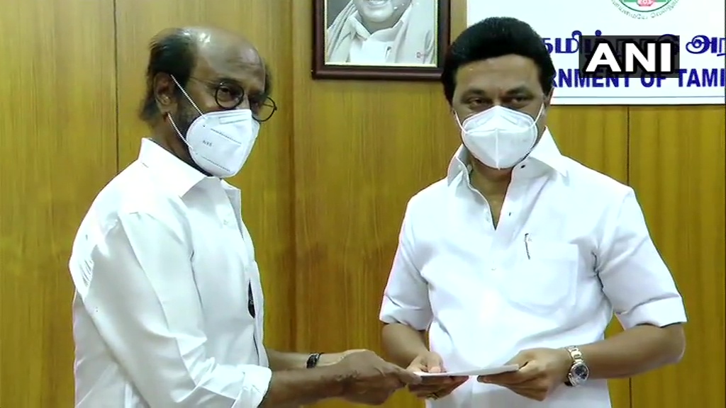 Rajinikanth with MK Stalin