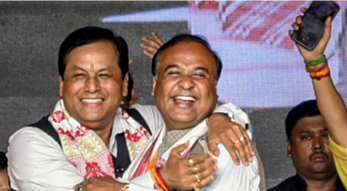 Himanta Biswa Sarma with Chief Minister Sarbananda Sonowal