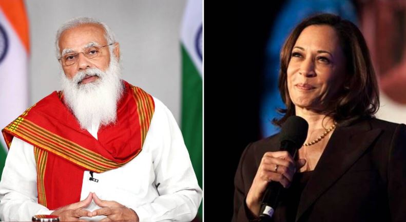 US Vice President Kamala Harris with modi