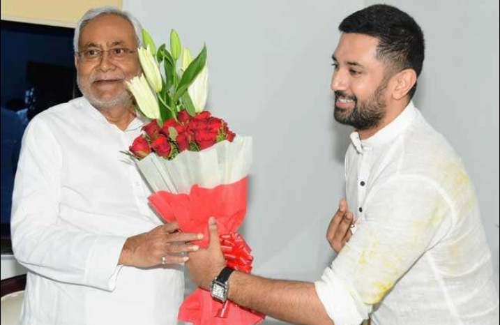 nitish kumar with chirag paswan