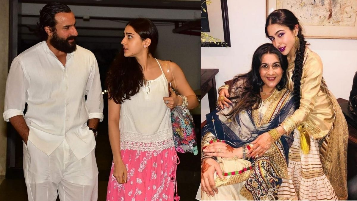 Actor Sara Ali Khan with her parents Amrita Singh and Saif Ali Khan