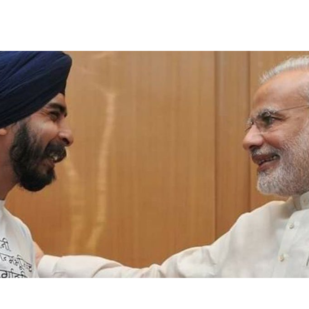 Tajinder Bagga with Narendra Modi