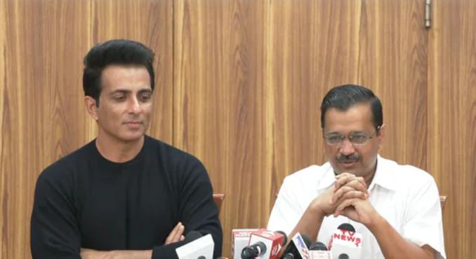 Sonu Sood and Arvind Kejriwal