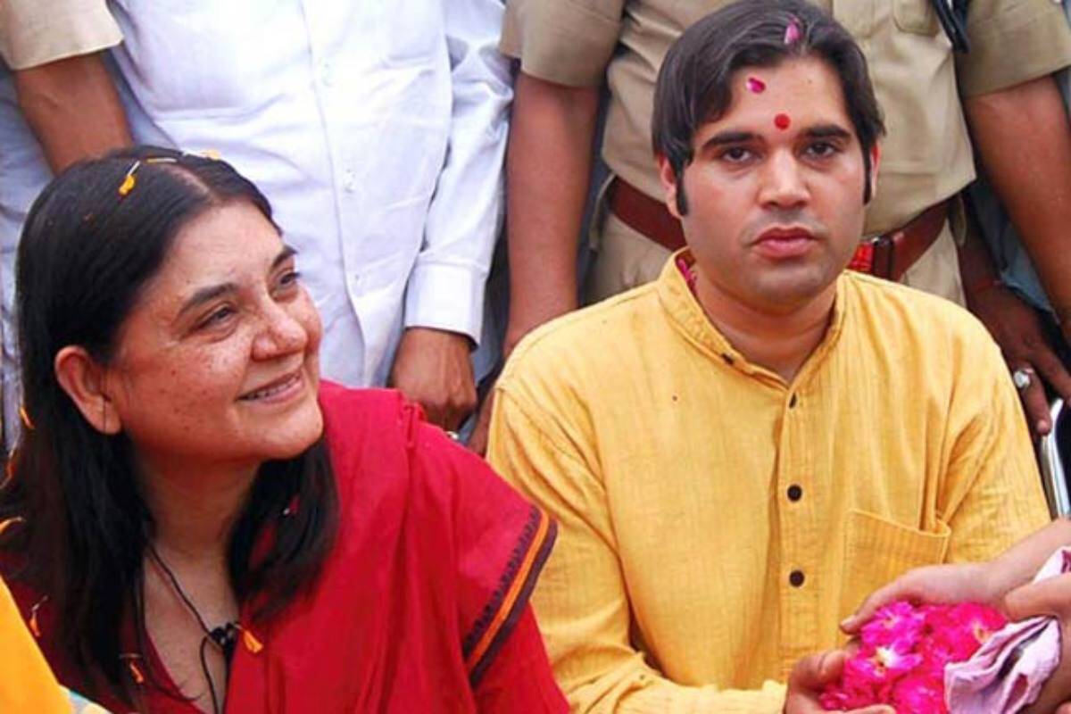 varun Gandhi with his mother maneka Gandhi