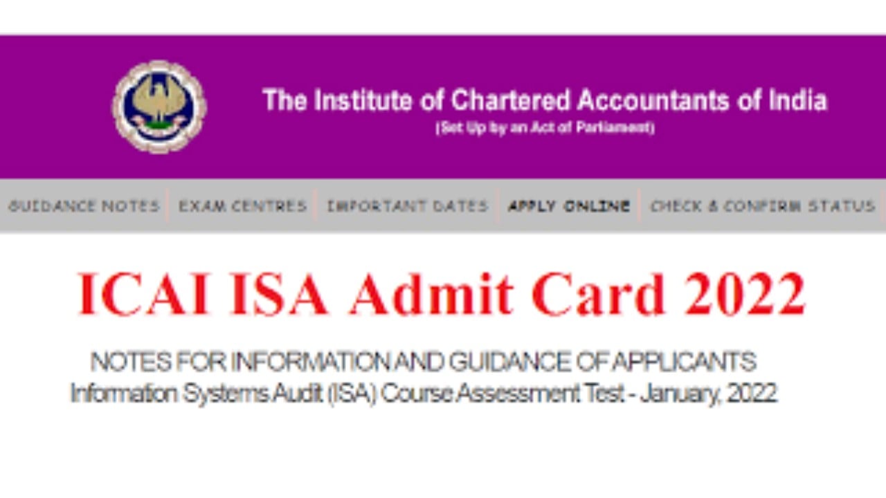 ICAI ISA January admit card 2022