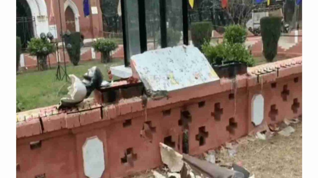Jesus Christ statue outside British-era Holy Redeemer Church vandalised in Ambala