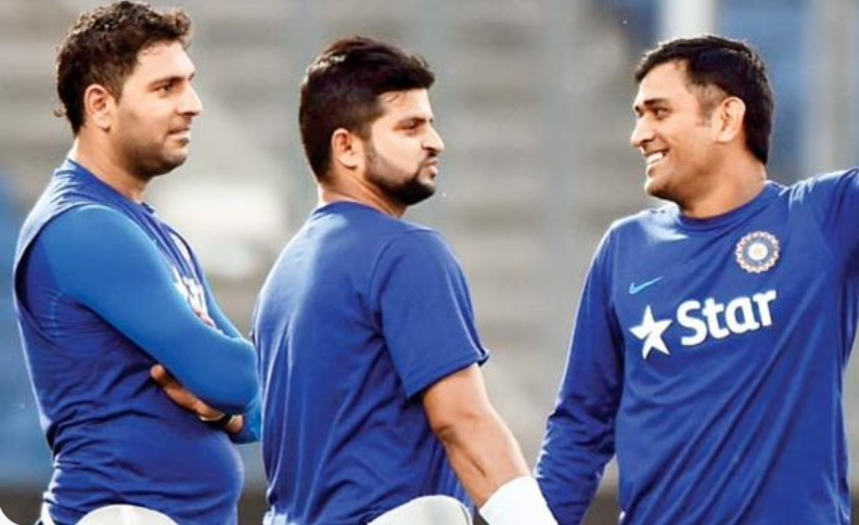 Suresh Raina, MS Dhoni and Yuvraj Singh