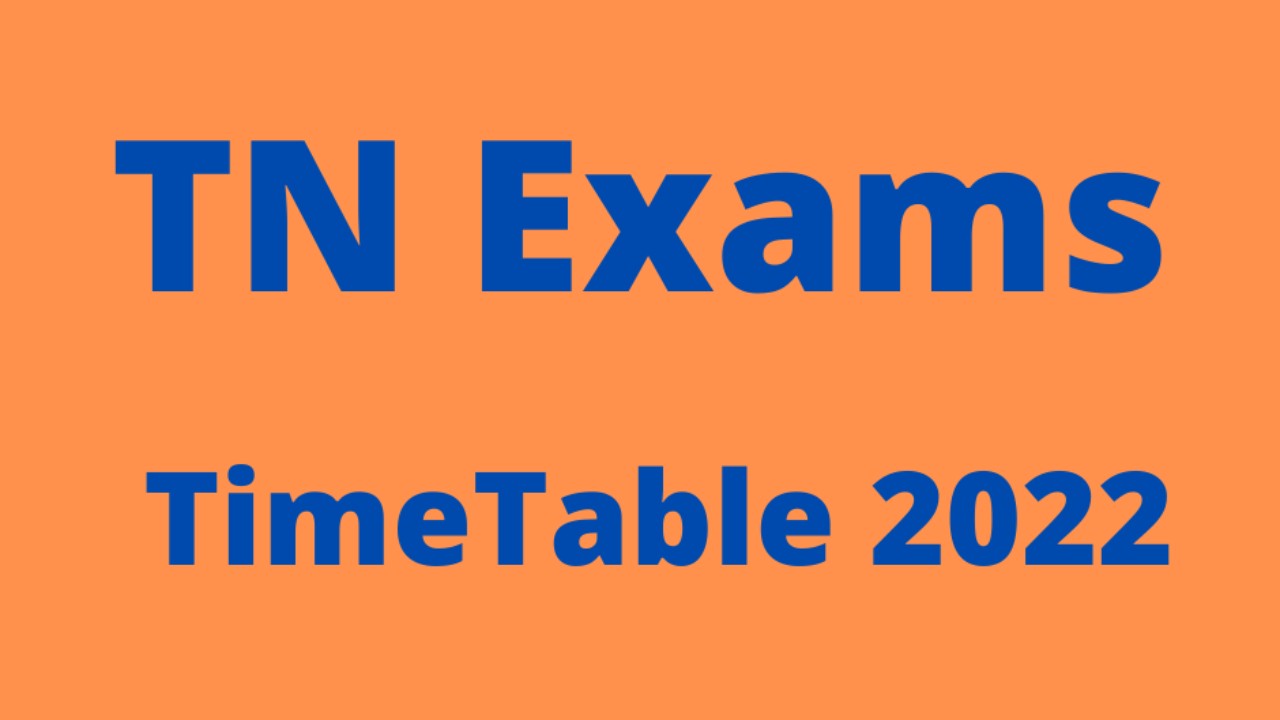 TN Class 10, 11, and 12 board exams timetable