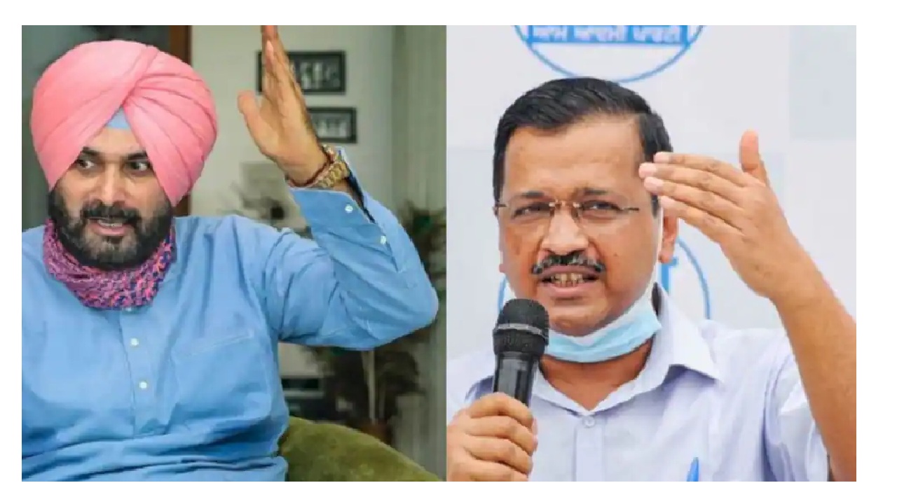 arvind kejriwal and Navjot Singh Siddhu