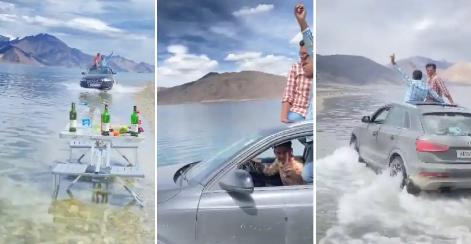 viral audi video in Ladakh