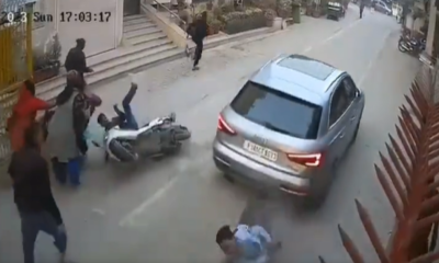 Security guard narrowly escapes death after being run over by Audi