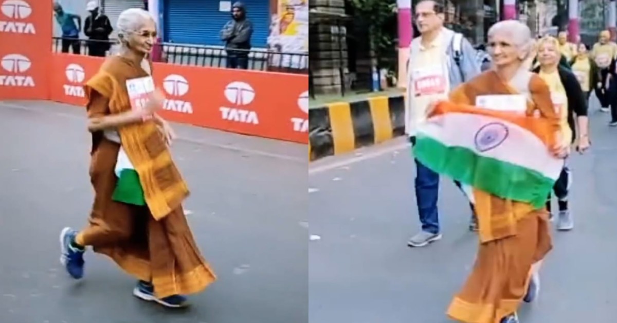 Bharti Jitendra Pathak ran marathon in Saree