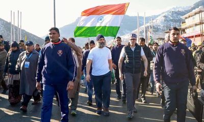 Omar Abdullah joined Rahul Gandhi's Bharat Jodo Yatra from Banihal in Kashmir on Friday