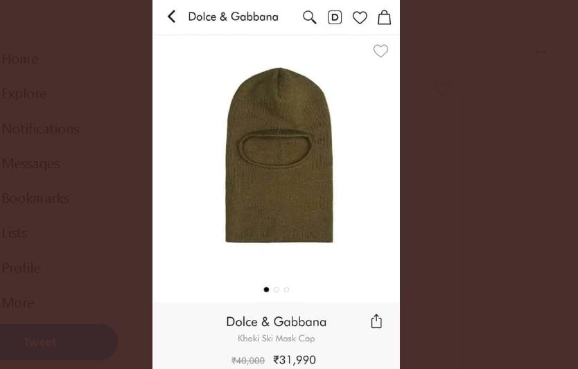 Dolce and Gabbana's monkey cap