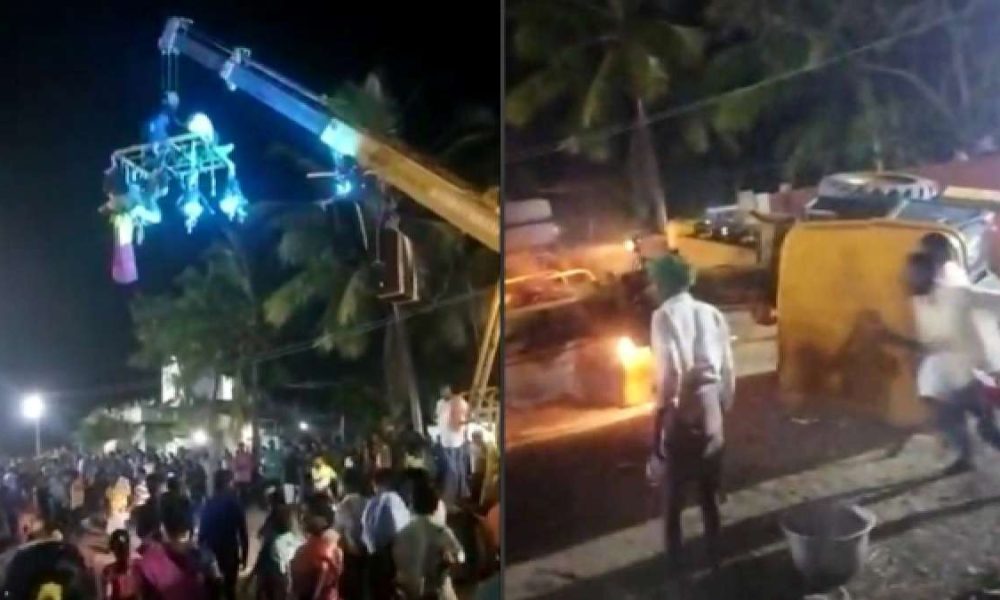 crane collapses during temple festival near Chennai