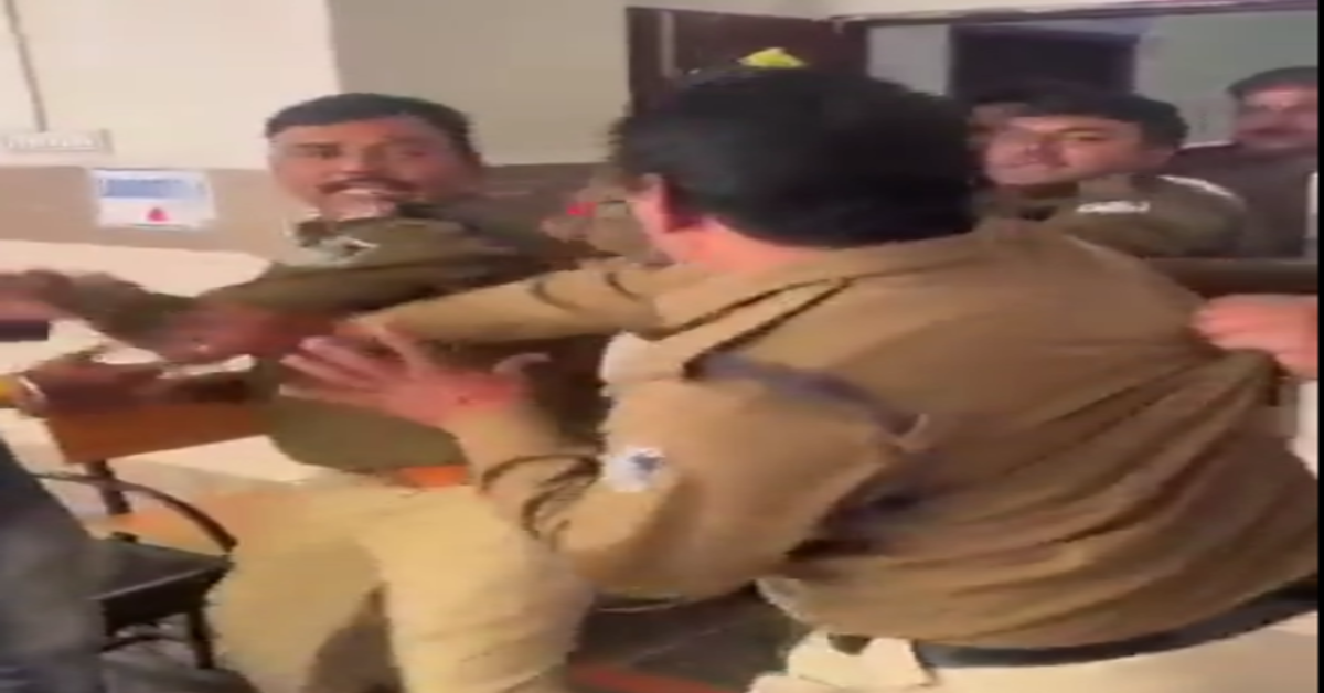 drunk police constable fight with station in-charge