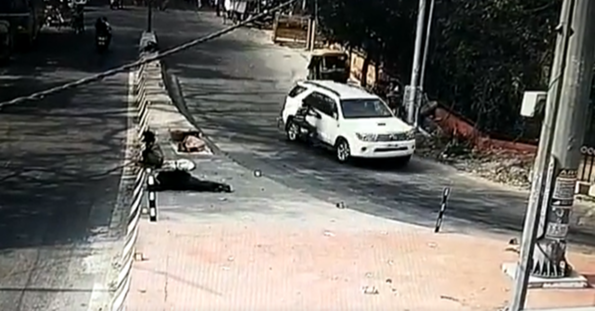 SUV drags E-rikshaw driver