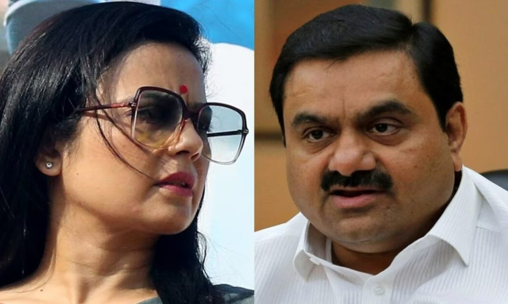 TMC MP Mahua Moitra and Gautam Adani