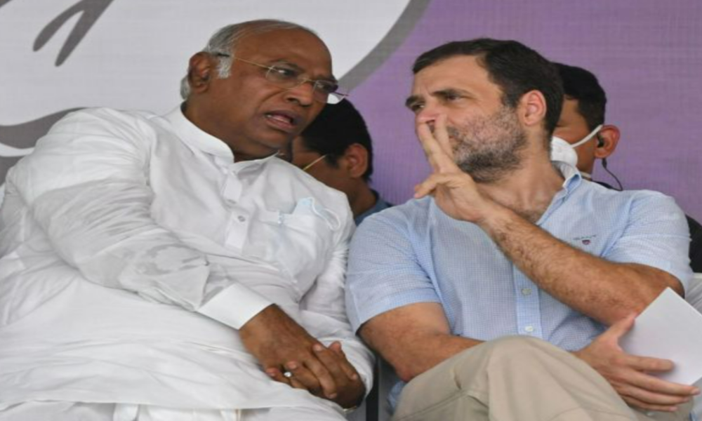 Mallikarjun Kharge and Rahul Gandhi