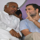 Mallikarjun Kharge and Rahul Gandhi