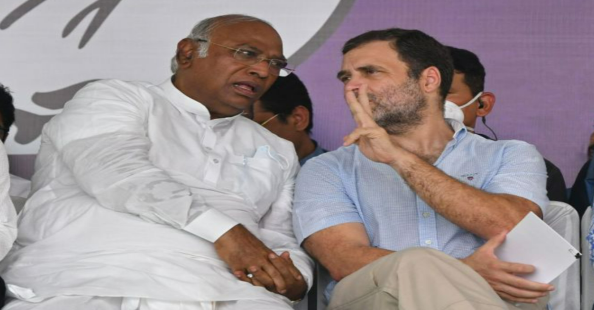 Mallikarjun Kharge and Rahul Gandhi