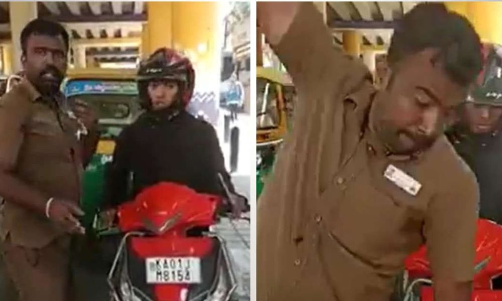 Autorickshaw driver abuses Rapido bike taxi rider