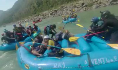 Rafters grapple mid-water at rafting competition in Rishikesh; Watch