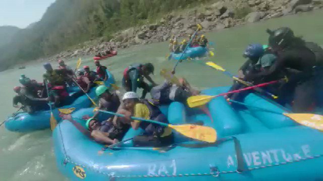 Rafters grapple mid-water at rafting competition in Rishikesh; Watch