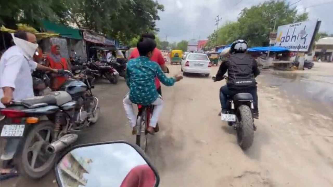 Cow chases Gujarat biker on modified 650 GT through village roads, video viral