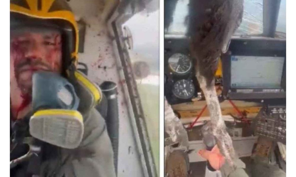 Watch: Pilot is shocked as huge bird flies straight through the cockpit window in an airplane, giving him serious injuries