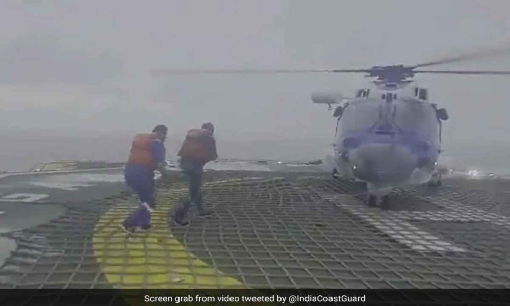 Cyclone Biparjoy: Watch Coast Guard's dramatic rescue of rig crew in high seas | Video