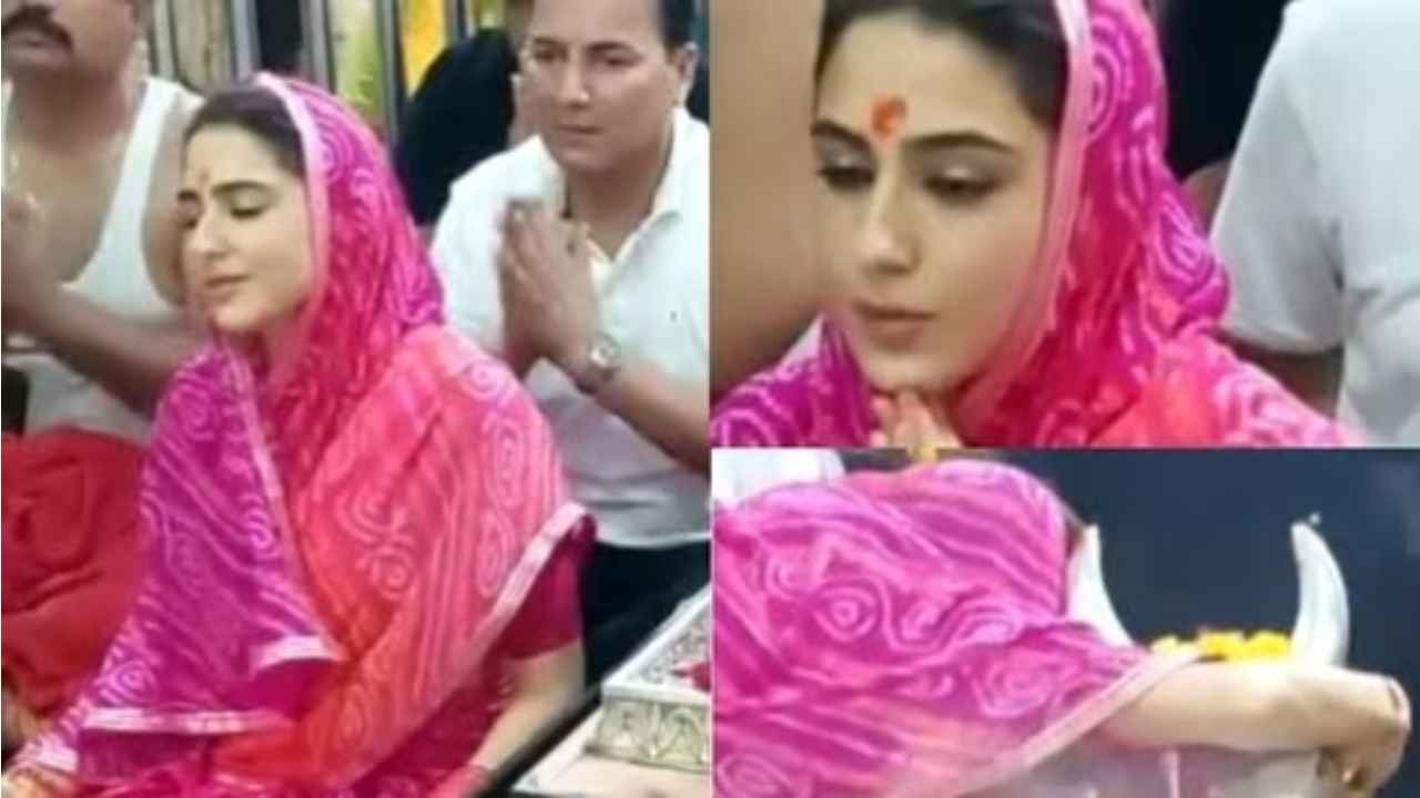 Ujjain: Sara Ali Khan offers prayers and performs rituals at Mahakaleshwar temple