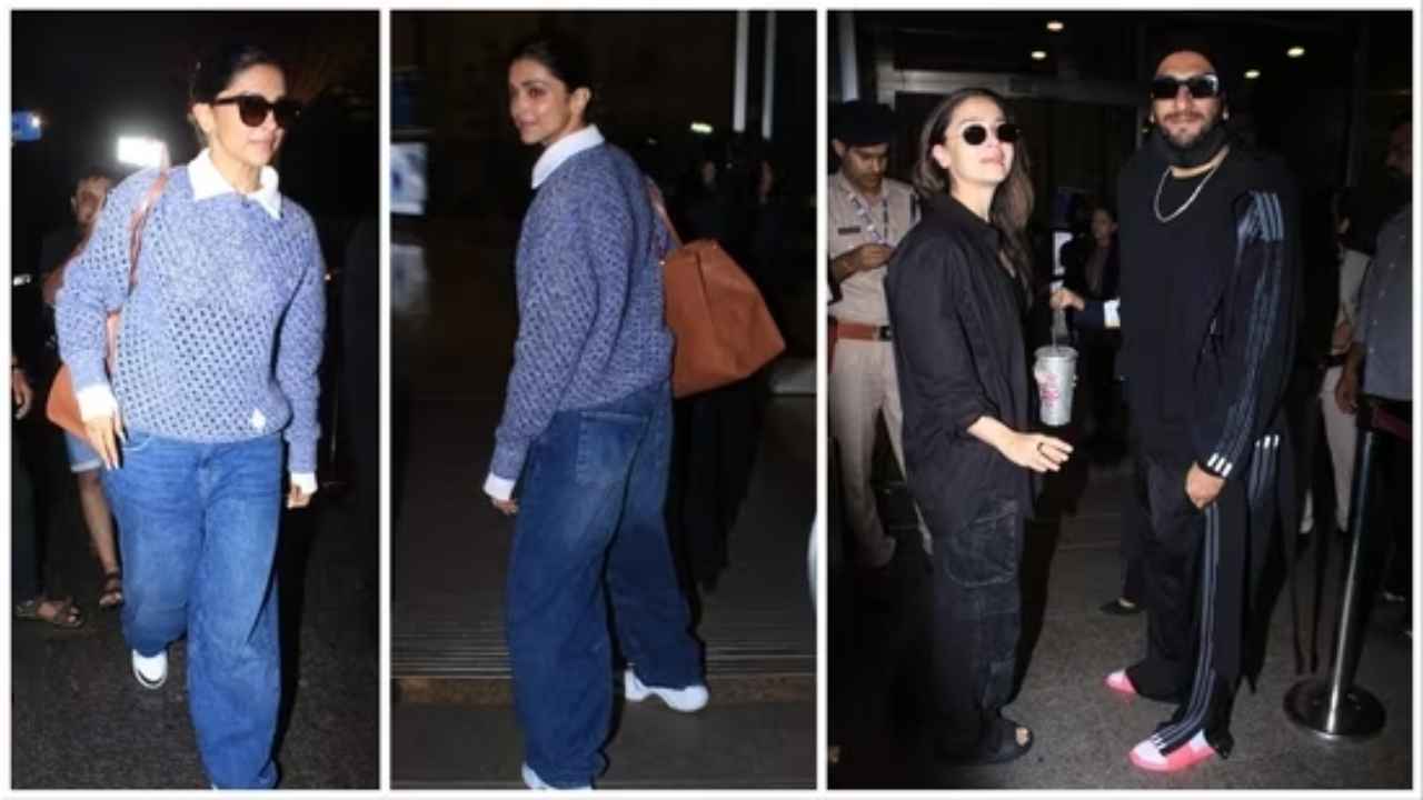 Deepika Padukone, Alia Bhatt and Ranveer Singh spotted on Mumbai airport