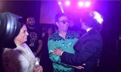 Sonu Nigam hugs T-Series head Bhushan Kumar at 50th Birthday Party