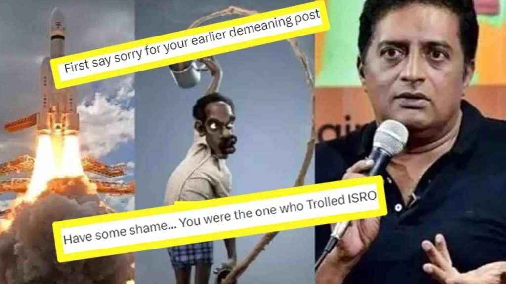 Prakash Raj congratulates ISRO on the success of Chandrayaan-3 mission, gets trolled again