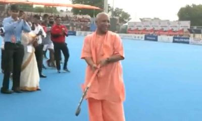 Jhansi: UP CM Yogi Adityanath plays hockey