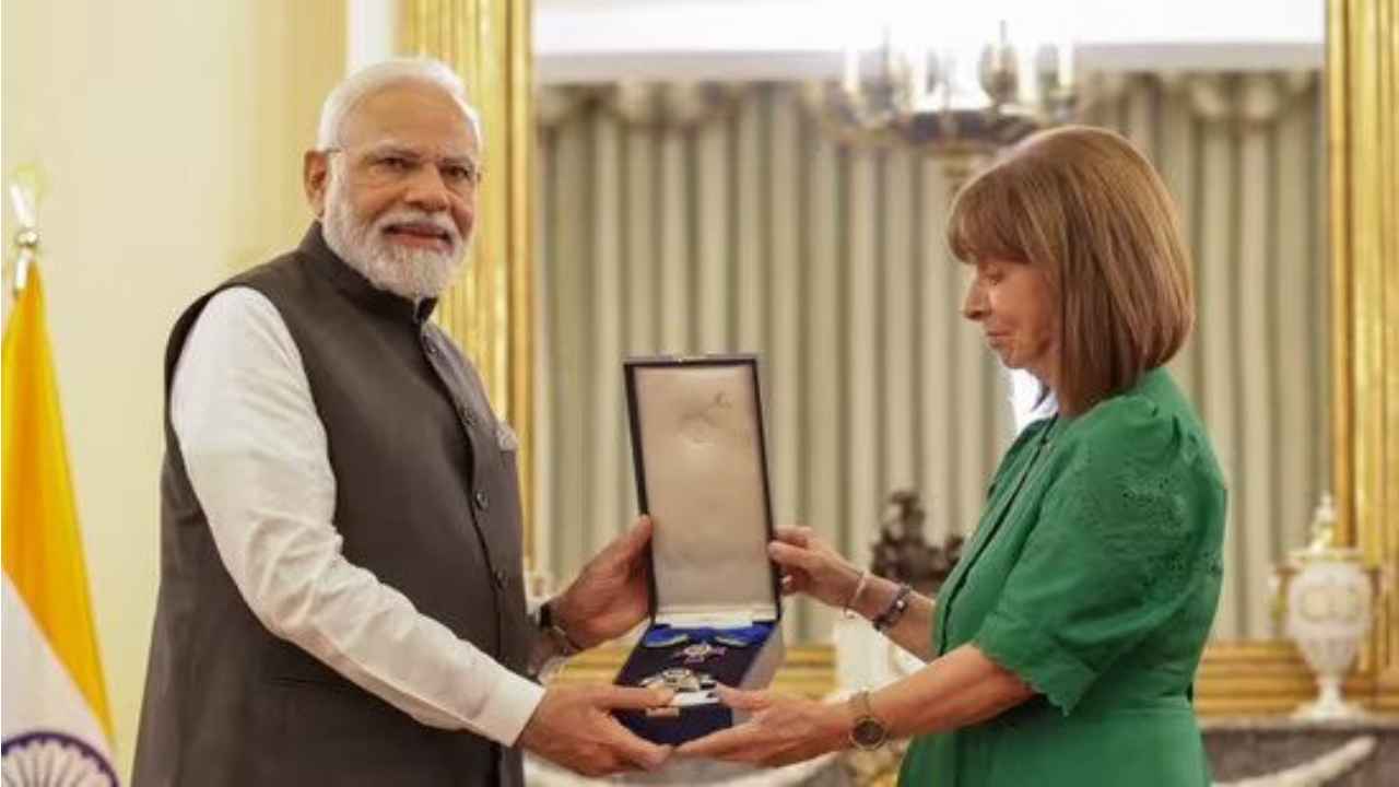 Athens: PM Modi conferred the Grand Cross of the Order of Honour by Greek President Katerina N Sakellaropoulou