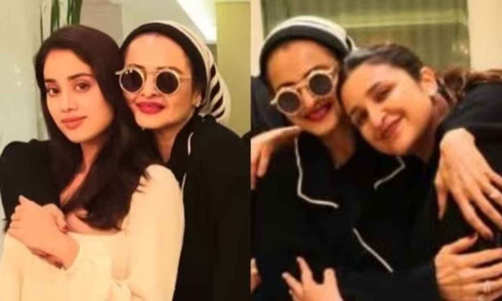 Rekha bonds with Parineeti Chopra, Janhvi Kapoor at Manish Malhotra party