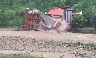 Watch: Dehradun Defence College building collapses amid heavy rainfall