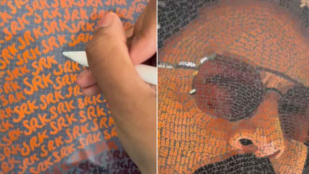 Watch: Video of fan creating Shah Rukh Khan portrait with just SRK initials goes viral