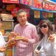 New Delhi: Japanese Ambassador Hiroshi Suzuki enjoys Aloo Tikki with his wife in Sarojini Nagar Market